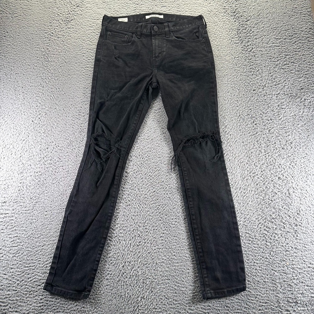 Pascun Jeans Mens 30x30 Black Cotton Denim‎ Skinny Distressed Stacked Stretch